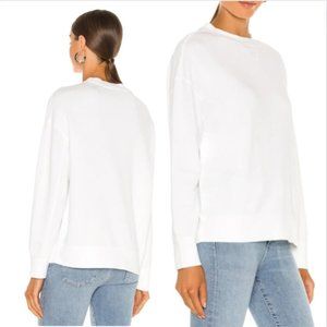 VINCE Essential Relaxed Cotton Sweatshirt White crew neck long sleeve size small
